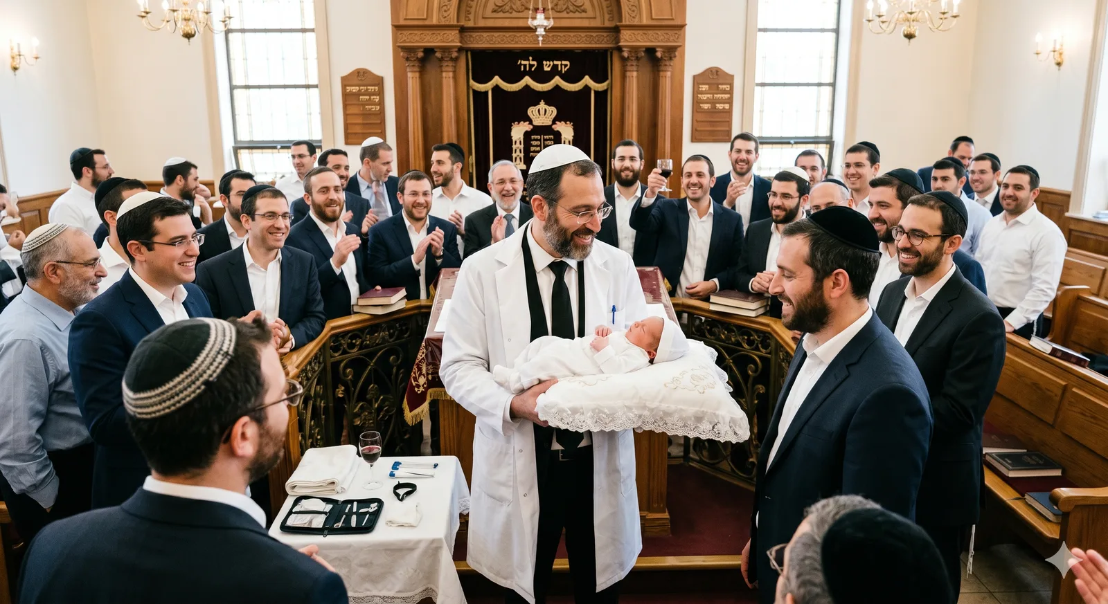 מוהל עם תינוק
